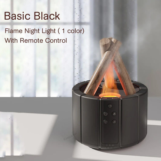 Simulated Flame Aroma Diffuser - Ultrasonic Cool Mist Humidifier with LED Essential Oil Lamp for a Cozy Atmosphere 